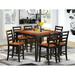 Alcott Hill® Teressa Butterfly Leaf Rubberwood Solid Wood Dining Set Wood in Black/Brown/Orange | Wayfair 8B4BA4236DD74E648AD5A0D482316297