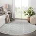 Gray/White 60 x 60 x 0.08 in Area Rug - George Oliver Geometric Area Rug Polyester | 60 H x 60 W x 0.08 D in | Wayfair