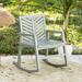 Lark Manor™ Outdoor Harbison Rocking Solid Wood Chair in Gray | 35 H x 24 W x 31 D in | Wayfair 91BC9C76404D43109E9B618BE3C75E3D