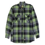 Berne SH69T Men's Tall Timber Flannel Shirt Jacket in Plaid Green size 3XT | Cotton