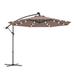 Costway 10 Feet Patio Hanging Solar LED Umbrella Sun Shade with Cross Base-Tan