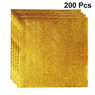 Emballage en Aluminium doré 200 pièces 8x8cm pour bonbons chocolat cookies papier étain fête