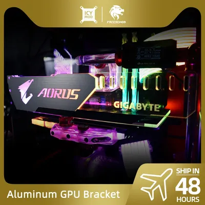 Aluminium GPU prompt ket Aorus 5V3Pin VGA Holder RGB gelée ROG NVIDIA A-RGB Horizontal Video Card