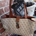 Dooney & Bourke Bags | Ladies Large Handbag By Dooney & Bourke | Color: Brown/Cream | Size: Os