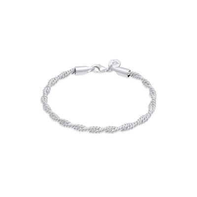 Elli PREMIUM - Kordel Gedreht Elegant Basic 925 Silber Armbänder & Armreife 1 ct Damen