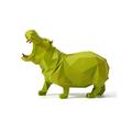 Amoy-Art Hippo Gifts Arts Animal Sculpture Decor Modern Figurine Home Statue Table Centerpiece Crafts Polyresin Ornament Green 18cm
