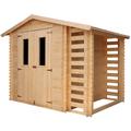 Gartenhaus mit Brennholzregal aus Holz 4,47 m2 - Gartenschuppen Holz mit imprägniertem boden –