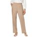 Plus Size Women's Lightweight Linen-Blend Straight-Leg Pants by Jessica London in New Khaki (Size 26 W)