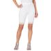 Plus Size Women's Essential Stretch Lace-Trim Short by Roaman's in White (Size 18/20)