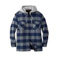 Men's Big & Tall Boulder Creek® Removable Hood Shirt Jacket by Boulder Creek in Navy Buffalo Check (Size 7XL)