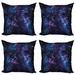 East Urban Home Ambesonne Space Decorative Throw Pillow Case Pack Of 4, Sky Star Clusters Cosmos Nebula Celestial Scenery Art | Wayfair