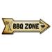 SignMission Bbq Zone Arrow Removable Decal Funny Home Décor 24" Wide Plastic/Acrylic in White | 12 H x 36 W x 1 D in | Wayfair RD-A-12-999952