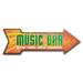 SignMission Music Bar Arrow Removable Decal Funny Home Décor 18" Wide Plastic/Acrylic in Green/Orange | 8 H x 24 W x 1 D in | Wayfair RD-A-8-999724