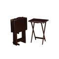 Red Barrel Studio® Emrie 5 Piece Tray Table Set Manufactured Wood in Brown | 27.25 H x 23.5 W x 15.25 D in | Wayfair