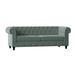 Poshbin Rolled Arm Chesterfield Sofa Metal in Blue/Black | 32 H x 60 W x 39 D in | Wayfair 1022-KLELAG-BLK-60 inches