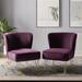 Side Chair - Etta Avenue™ Celisha 26" Wide Tufted Velvet Side Chair Velvet in Indigo | 31.5 H x 26 W x 30 D in | Wayfair
