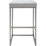 Nuevo Chi Bar & Counter Stool Upholstered/Leather/Metal/Faux leather in White | 29.8 H x 17.8 W x 17.8 D in | Wayfair HGPA110