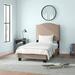 Three Posts™ Baby & Kids Rodrigo Twin Platform Bed Upholstered/Linen in Brown | 53.04 H x 42.71 W x 79.37 D in | Wayfair