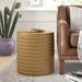 Everly Quinn Drum End Table Wood in Brown/Green/Yellow | 18.25 H x 17 W x 17 D in | Wayfair 191EEE3428FF45EC977E59319C15F36B