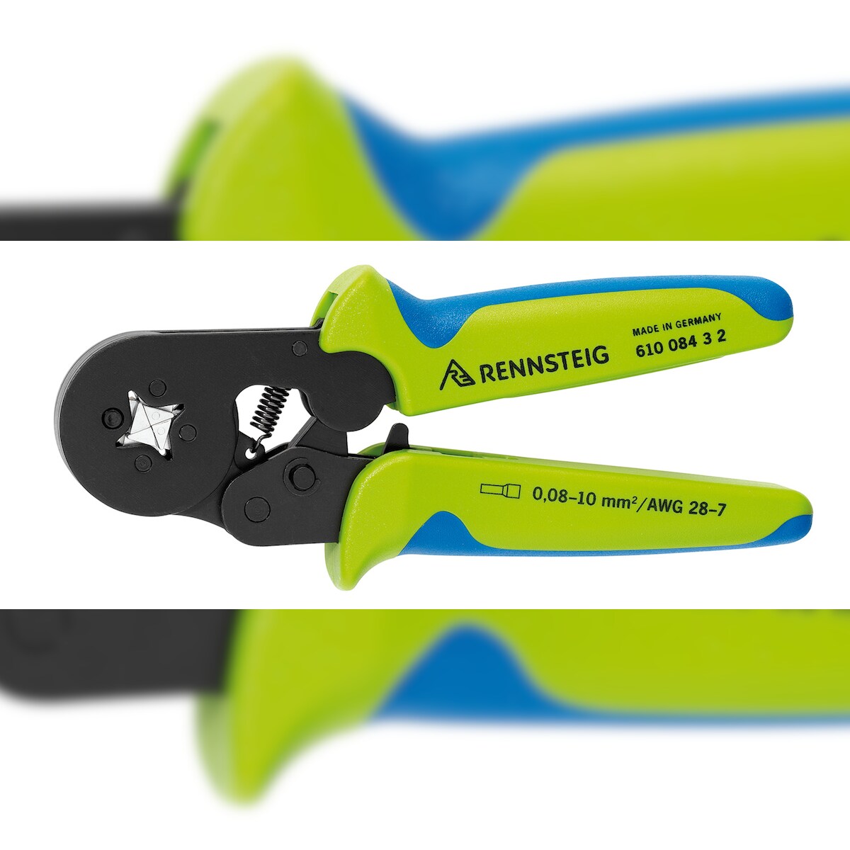 Rennsteig 610 084 3 2 Aderendhülsencrimpzange PEW8.84 brüniert profiliert 0,08-10,0 mm² Image