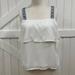 J. Crew Tops | J Crew 4 White Navy Embroidered Tank Top Tiered | Color: Blue/White | Size: 4