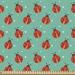 East Urban Home fab_31833_Ambesonne Modern By The Yard, Ladybugs w/ Little Star Motifs Spring Nature Pattern On Blue Background | 58 W in | Wayfair
