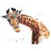 Indigo Safari Flower Crown Giraffe - Wrapped Canvas Painting Print Metal in Brown | 32 H x 48 W x 1.25 D in | Wayfair