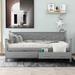 Gracie Oaks Abdikarim Daybed Wood in Gray | 36.1 H x 42.3 W x 76 D in | Wayfair B671E25481804B7996F261575A434F1A