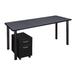 Inbox Zero Kee Office Desk Table w/ Mobile Pedestal Drawer Top Wood in Gray/Black | 29 H x 24 D in | Wayfair A8A8B1593267433D8BB29233E02403E1