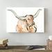 Union Rustic Longhorn I by Chris Paschke - Wrapped Canvas Painting Print Canvas in Brown/White | 12 H x 18 W x 1.25 D in | Wayfair
