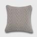 Chunkey Sweater Knit Pillow by Evergrace Home in Light Gray (Size 20" X 20")