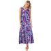 Plus Size Women's Sleeveless Crinkle A-Line Dress by Woman Within in Radiant Purple Floral (Size 1X)