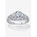 Women's Silver Vintage Style Engagement Anniversary Ring Cubic Zirconia by PalmBeach Jewelry in Silver (Size 8)