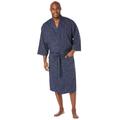 Men's Big & Tall Cotton Jersey Robe by KingSize in Heather Navy (Size 4XL/5XL)