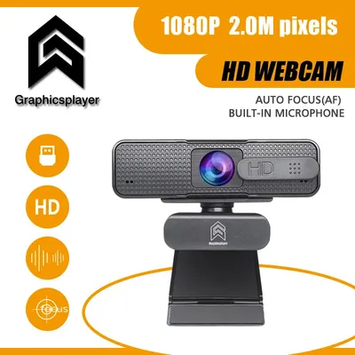 Webcam HD 1080P avec microphone intégré pour système d'exploitation windows