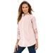 Plus Size Women's Long-Sleeve Kate Big Shirt by Roaman's in Antique Strawberry Stripe (Size 40 W) Button Down Shirt Blouse