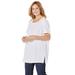 Plus Size Women's Easy Fit Short Sleeve Scoopneck Tee by Catherines in White (Size 1X)