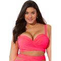 Plus Size Women's Crisscross Cup Sized Wrap Underwire Bikini Top by Swimsuits For All in Hot Pink (Size 20 E/F)