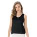 Plus Size Women's Lace-Trim Camisole by Comfort Choice in Black (Size 14/16)