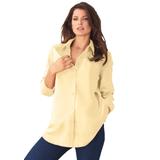 Plus Size Women's Long-Sleeve Kate Big Shirt by Roaman's in Banana (Size 38 W) Button Down Shirt Blouse