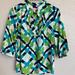Lilly Pulitzer Tops | Lilly Pulitzer Pullover Lattice Tunic Top 2 | Color: Blue/Green | Size: 2