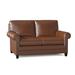 Bradington-Young Raylen 59.5" Genuine Leather Rolled Arm Loveseat Genuine Leather in Gray/Brown | 35.5 H x 59.5 W x 39 D in | Wayfair