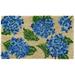 Hydrangea Vintage 30 in. x 18 in. Non-Slip Indoor Outdoor Door Mat Coir in Blue/Brown/Green Home Furnishings by Larry Traverso | Wayfair TR0571