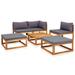 Latitude Run® Narya Garden 15 Piece Sectional Seating Group w/ Cushions Wood/Natural Hardwoods in Gray | 23.6 H x 27.5 W x 27.5 D in | Outdoor Furniture | Wayfair