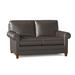 Bradington-Young Raylen 59.5" Genuine Leather Rolled Arm Loveseat Genuine Leather in Gray/Brown | 35.5 H x 59.5 W x 39 D in | Wayfair