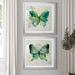 August Grove® Butterfly Sketch I - 2 Piece Picture Frame Graphic Art Print Set Paper, Solid Wood in Green | 26.5 H x 53 W x 1.5 D in | Wayfair