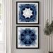 Bungalow Rose Indigo Kaleidoscope I - 2 Piece Painting Print Set Paper, Solid Wood in Blue/White | 34.5 H x 69 W x 1.5 D in | Wayfair