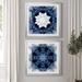 Bungalow Rose Indigo Kaleidoscope I - 2 Piece Painting Print Set Paper, Solid Wood in Blue/White | 30.5 H x 61 W x 1.5 D in | Wayfair