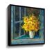 Charlton Home® Sunny Windowsill - Painting Print on Canvas Canvas, Faux Fur in Blue/Yellow | 10 H x 10 W x 2 D in | Wayfair