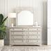 Hetton 8 Drawer 66" Double Dresser w/ Mirror Wood in White Laurel Foundry Modern Farmhouse® | 79 H x 66 W x 19 D in | Wayfair